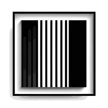 Black And White Minimalist Illustration In A Frame Vector, A Simplistic ...