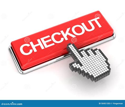 Clicking a checkout button stock illustration. Illustration of computer ...