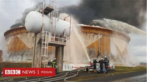 SONARA Fire: Cameroon refinery big tanker still di burn - BBC News Pidgin