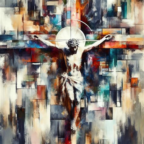 Premium Photo | Jesus Christ with cross in the hands Religious print art