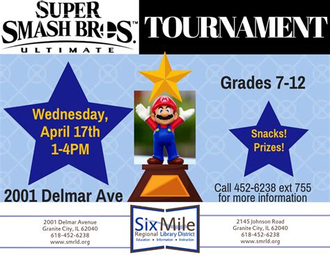 Super Smash Bros. Ultimate Tournament! Six Mile Regional Library District