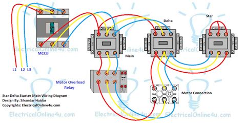 Star Delta Starter Wiring Diagram 3 phase With Timer