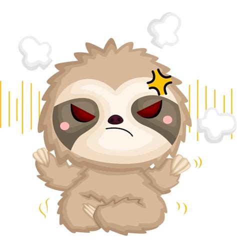 A of an angry sloth | Free Vector