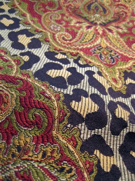 upholstery fabric 1 YARD leopard print with paisley