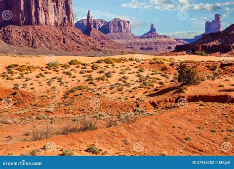 Arid Desert Landscape in Monument Valley Stock Photo - Image of tourism, tribal: 27456752