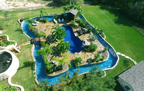 Awesome Backyard Lazy River Cost Home ... | Backyard pool designs, Backyard pool, Pool landscaping