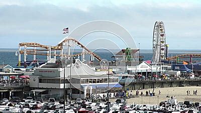 The Pier and Car Parking of Santa Monica Beach Stock Footage - Video of water, park: 100874216