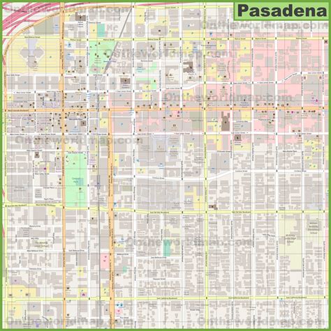 Pasadena downtown map