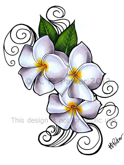 Plumeria tattoo designed by my daughter for my foot tattoo! Hawaiian Flower Drawing, Hawaiian ...