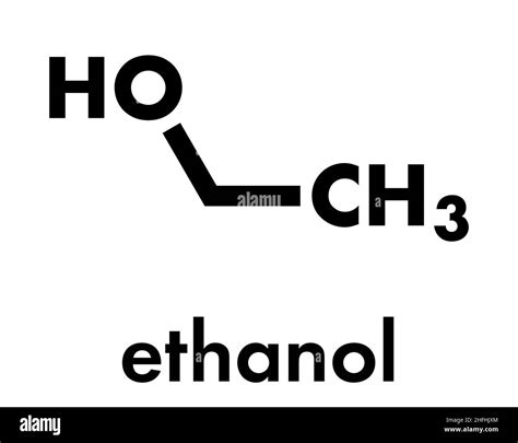 Alcohol (ethanol, ethyl alcohol) molecule, chemical structure. Skeletal formula Stock Vector ...