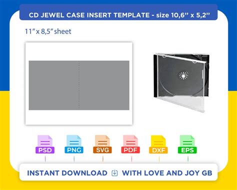 Jewel Case CD Template Svg Png Dxf Eps Canva Label - Etsy