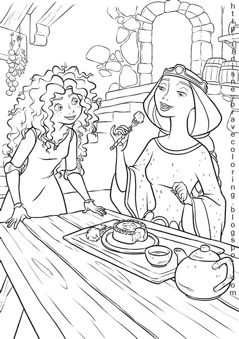 BRAVE MERIDA COLORING PAGES