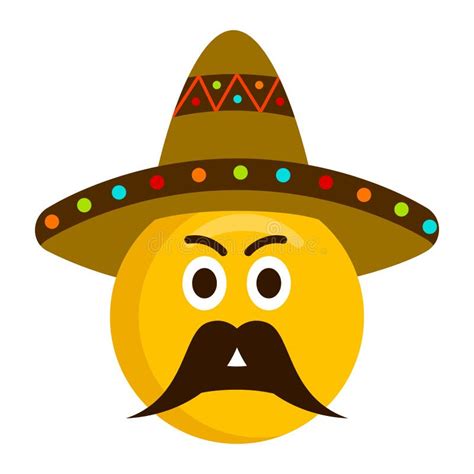 Mexicaanse Emoji Met Hoed En Maracaskarakter Vector Illustratie - Illustratie bestaande uit ...