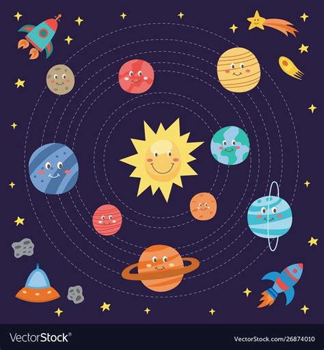 Planet Drawing Cartoon - Solar System Drawing Info