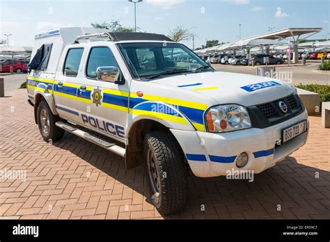 South African Police car at Rhodesfield Gautrain Station Stock Photo: 83095719 - Alamy