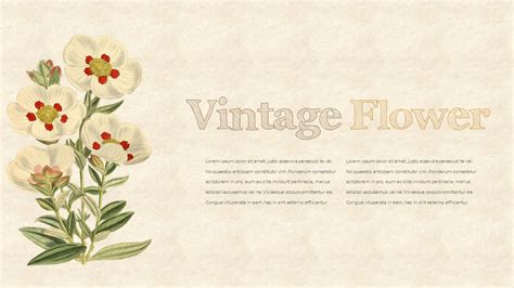 Vintage Flower PowerPoint Presentation PPT|Lifestyle|Templates