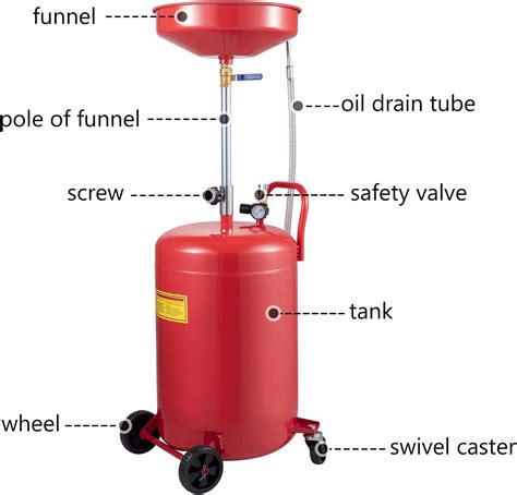 Buy VEVOR Waste Oil Drain Tank 20 Gallon Portable Oil Drain Air ...