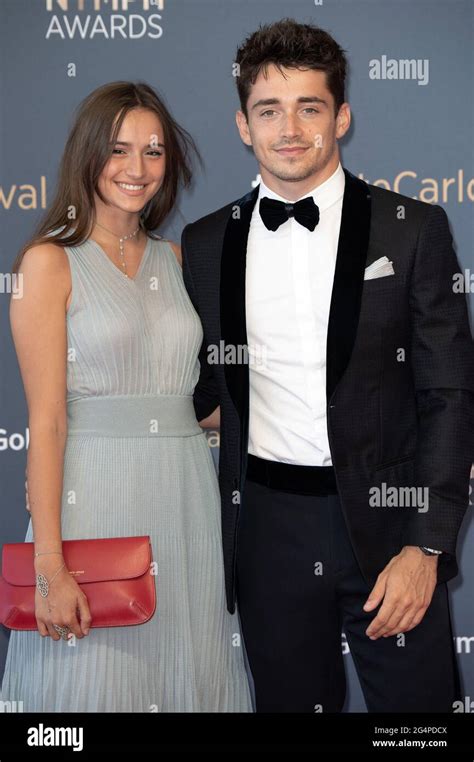 Charles Leclerc and Charlotte Sine attend the closing ceremony of the ...