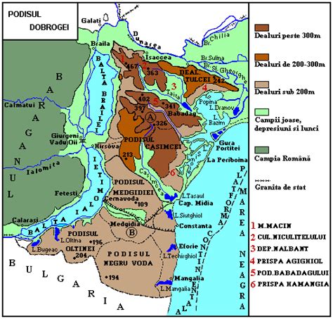 Harta Podisul Dobrogei - Profu' de geogra'