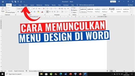 Cara Memunculkan Menu Design di Microsoft Word - YouTube