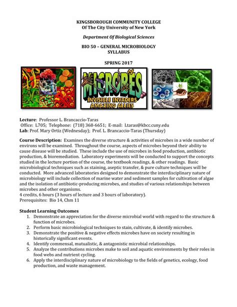 (PDF) BIO 50 GENERAL MICROBIOLOGY SYLLABUS SPRING 2017 · Explain the difference between a direct ...