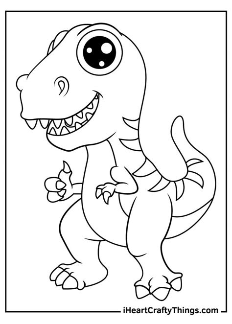 Cute Dino Coloring Pages Printable