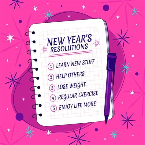 Free Vector | Hand drawn new year's resolutions illustration