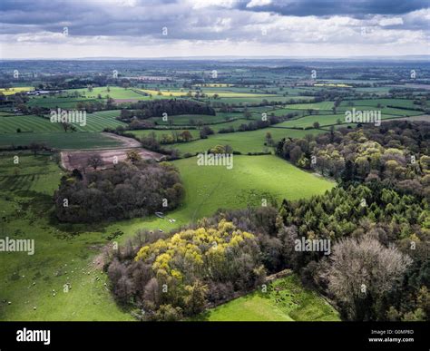 An aerial view of Worcestershire Countryside near Redditch, UK Stock ...