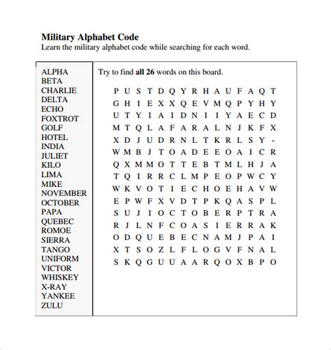 7 Military Alphabet Chart Templates to Download | Sample Templates