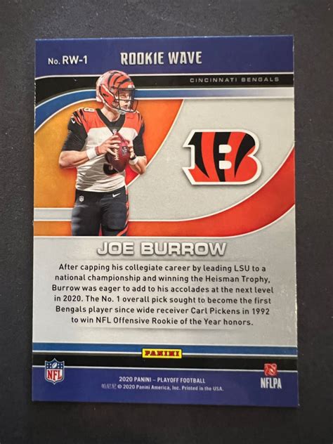 Joe Burrow 2020 Playoff Rookie Wave #1 RC | Pristine Auction