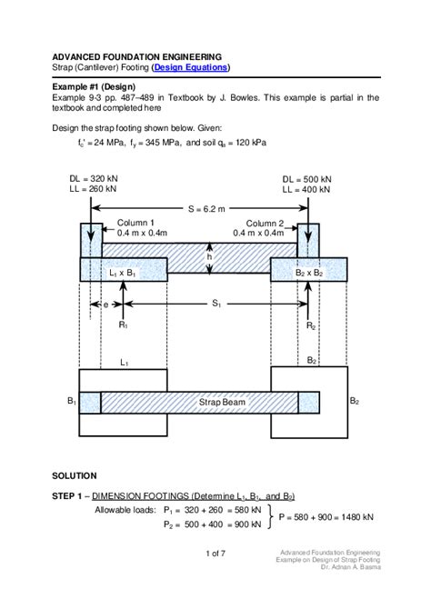 Advanced Foundation Ering Exle On Design Of Strap Footing Foundation, Architecture Building ...