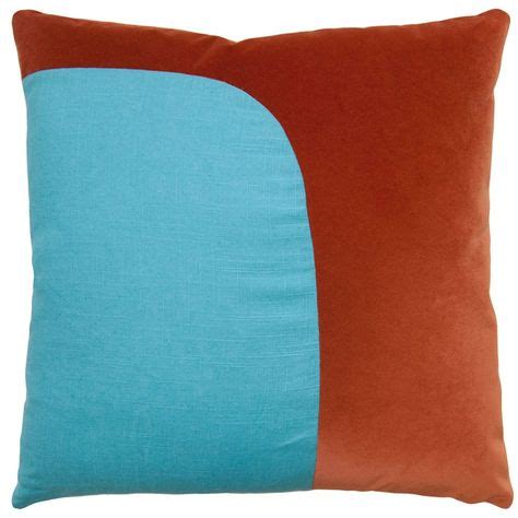 Turquoise and Rust Geometric Design Decorative Pillow - Throw Pillow ...