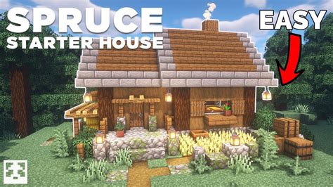 How to build the PERFECT Spruce Starter House! [Relaxing Tutorial] - YouTube