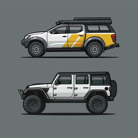 Overland Truck Side View Vector Isolated Bundle Set 8131328 Vector Art at Vecteezy