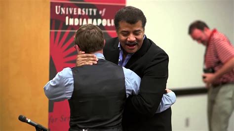 Wrestling and the Moon's Orbit: Neil deGrasse Tyson demonstrates the connection on UIndy student ...