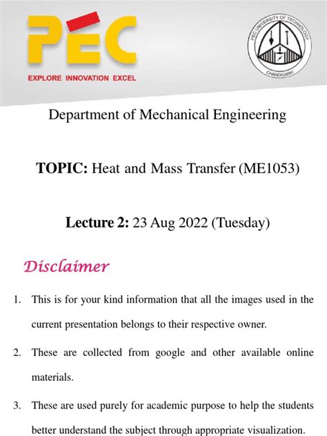 Lecture 2 - Heat and Mass Transfer (HMT) - 5th Sem - ME1053 | PDF | Thermal Conduction | Heat ...