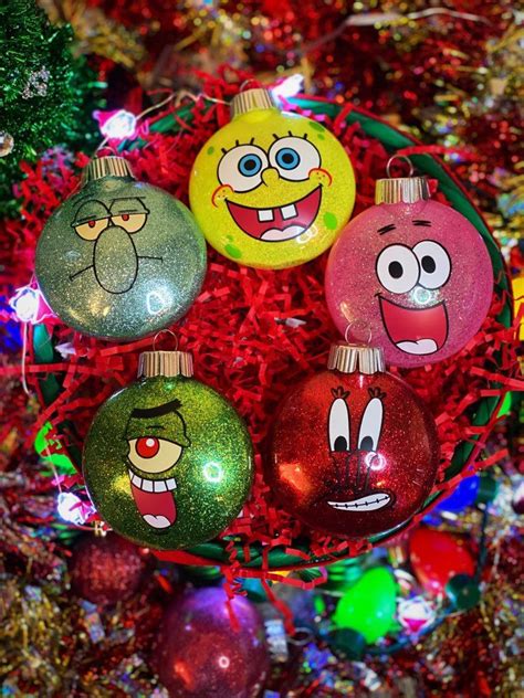 Custom Spongebob Squarepants Inspired Christmas Ornament Set | Etsy | Disney diy christmas ...