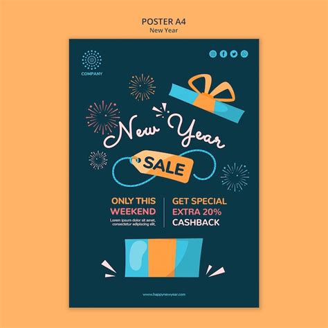 Free PSD | New year concept poster template