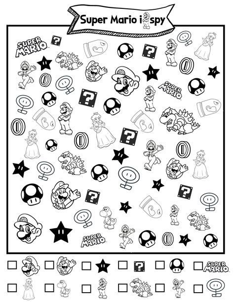 Super Mario I Spy Free Printable Game - OriginalMOM