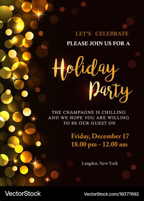 Holiday party invitation Royalty Free Vector Image