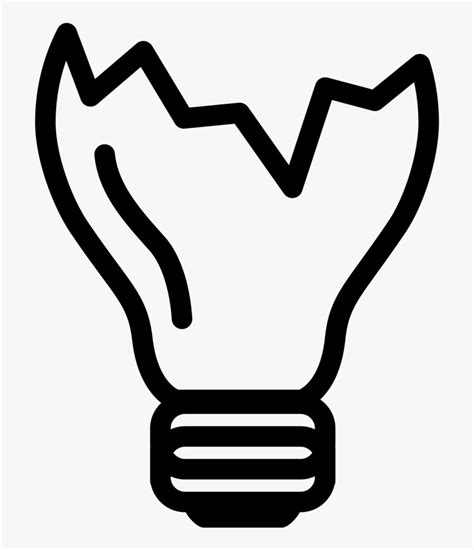 Broken Light Bulb Drawing , Png Download - Broken Light Bulb Icon Png ...