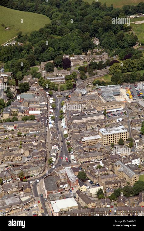 aerial view of Skipton Town Centre in North Yorkshire Stock Photo - Alamy