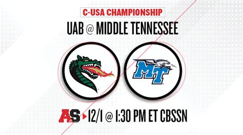 Conference USA Championship Game Prediction and Preview: UAB vs. Middle ...