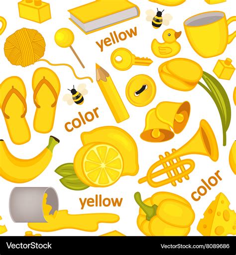 Seamless pattern with yellow objects Royalty Free Vector