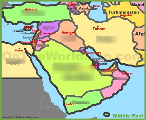 Middle East Political Map Diagram | Quizlet