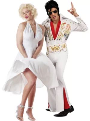 Marilyn Monroe and Deluxe Elvis Presley Couples Costumes - Party City