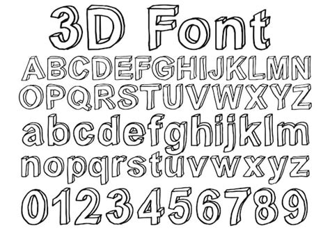 FONT 3D SVG Instant Download Alphabet Svg Digital Download - Etsy