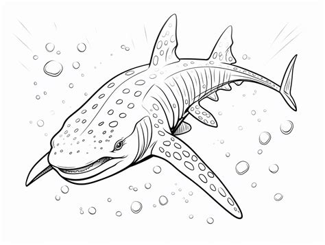 Cute Whale Shark Coloring For Kids - Coloring Page
