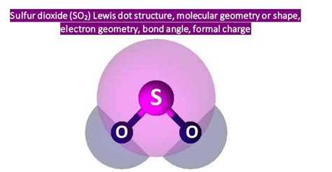 Sulfur dioxide (SO2) Lewis dot structure, molecular geometry or shape, electron geometry, bond ...