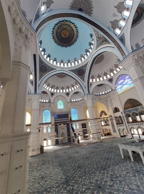 04 August 19 CAMLICA MOSQUE Courtyard View in Istanbul, Turkey. Camlica Mosque is Turkey`s ...